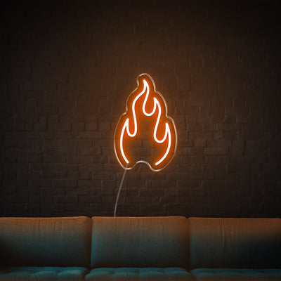 Fire LED Neon Sign - 10inch x 15inchDark Orange