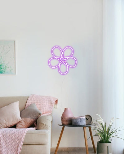 Flower Neon Sign - White