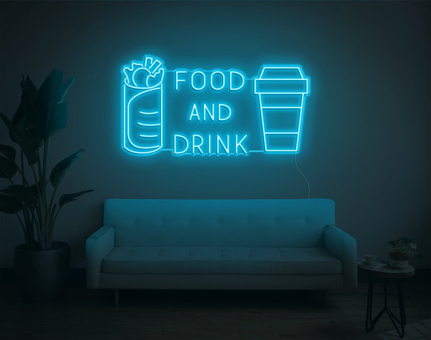 Food and Drink LED Neon Sign - 20inch x 37inchHot Pink