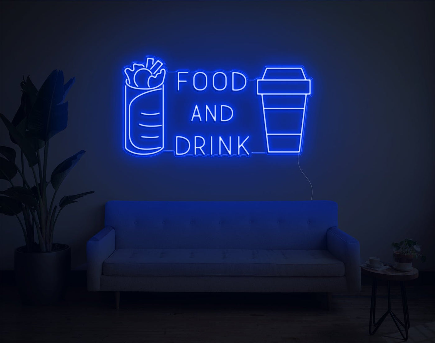 Food and Drink LED Neon Sign - 20inch x 37inchHot Pink