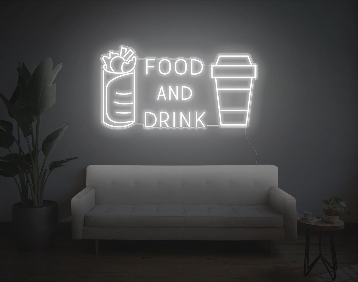 Food and Drink LED Neon Sign - 20inch x 37inchHot Pink