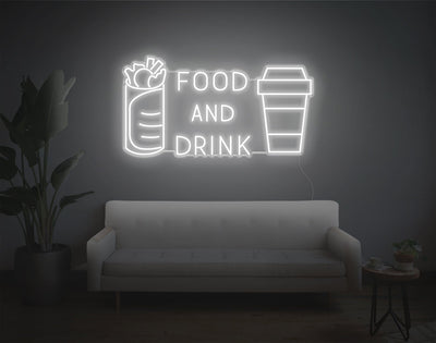 Food and Drink LED Neon Sign - 20inch x 37inchHot Pink