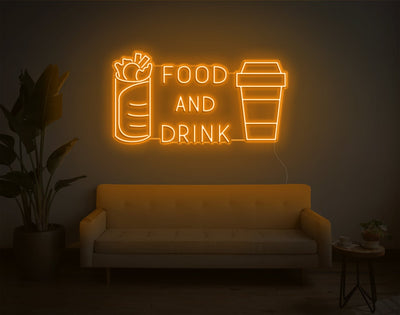 Food and Drink LED Neon Sign - 20inch x 37inchHot Pink