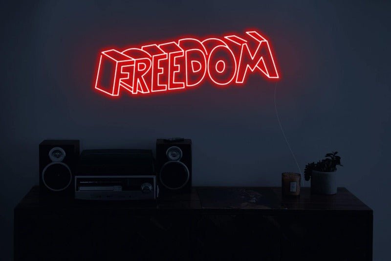 FREEDOM Neon Sign - White