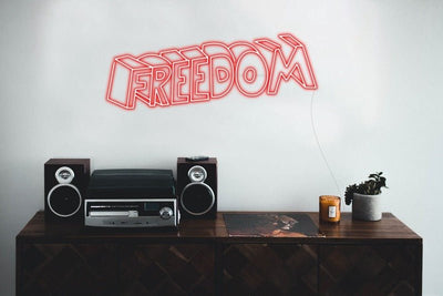 FREEDOM Neon Sign - White