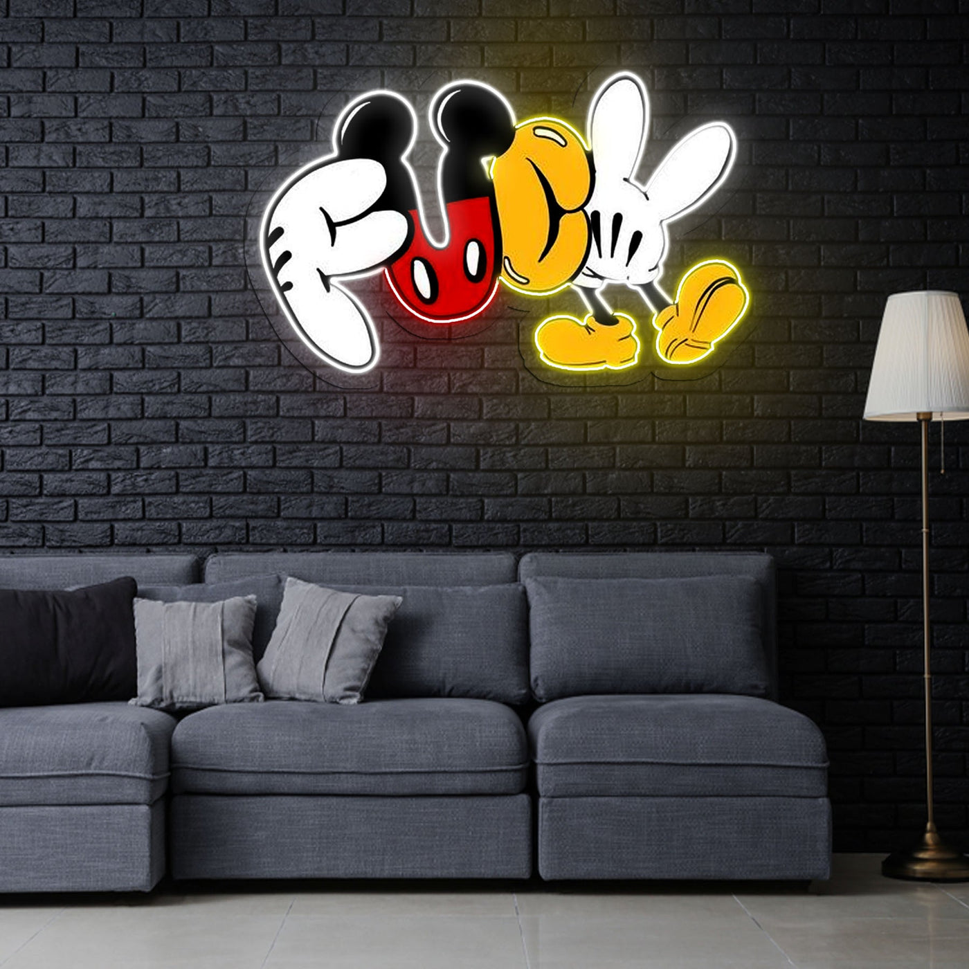 FU-K MIC Neon Sign x Acrylic Artwork - 2ftLED Neon x Acrylic Print