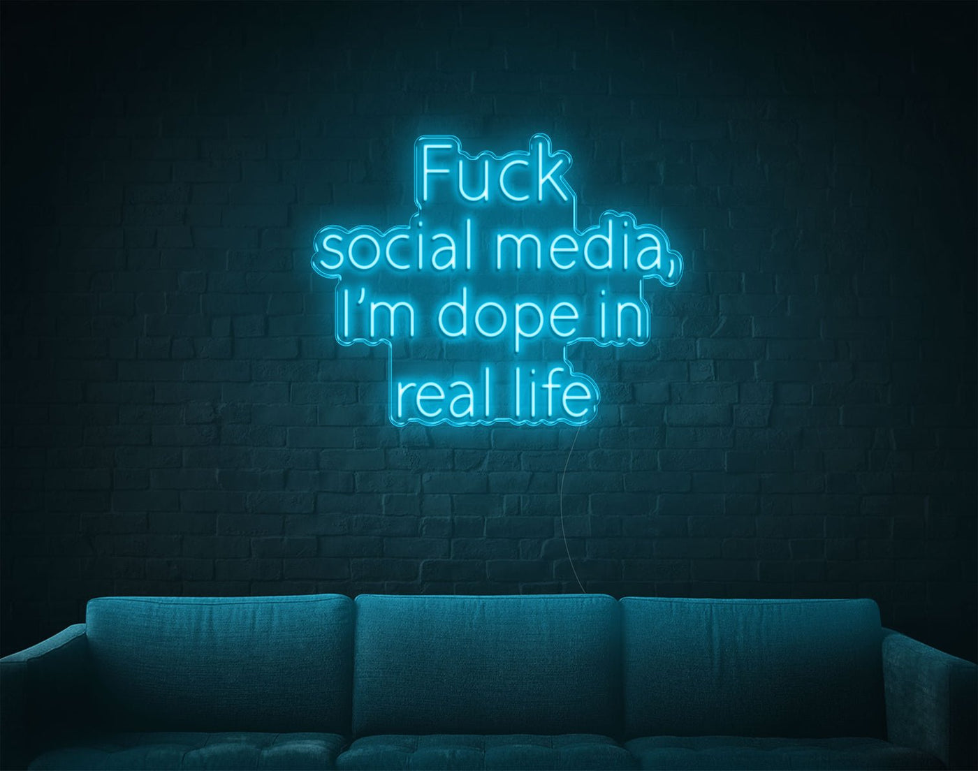 Fuck Social Media Im Dope In Real Life LED Neon Sign - 26inch x 33inchHot Pink