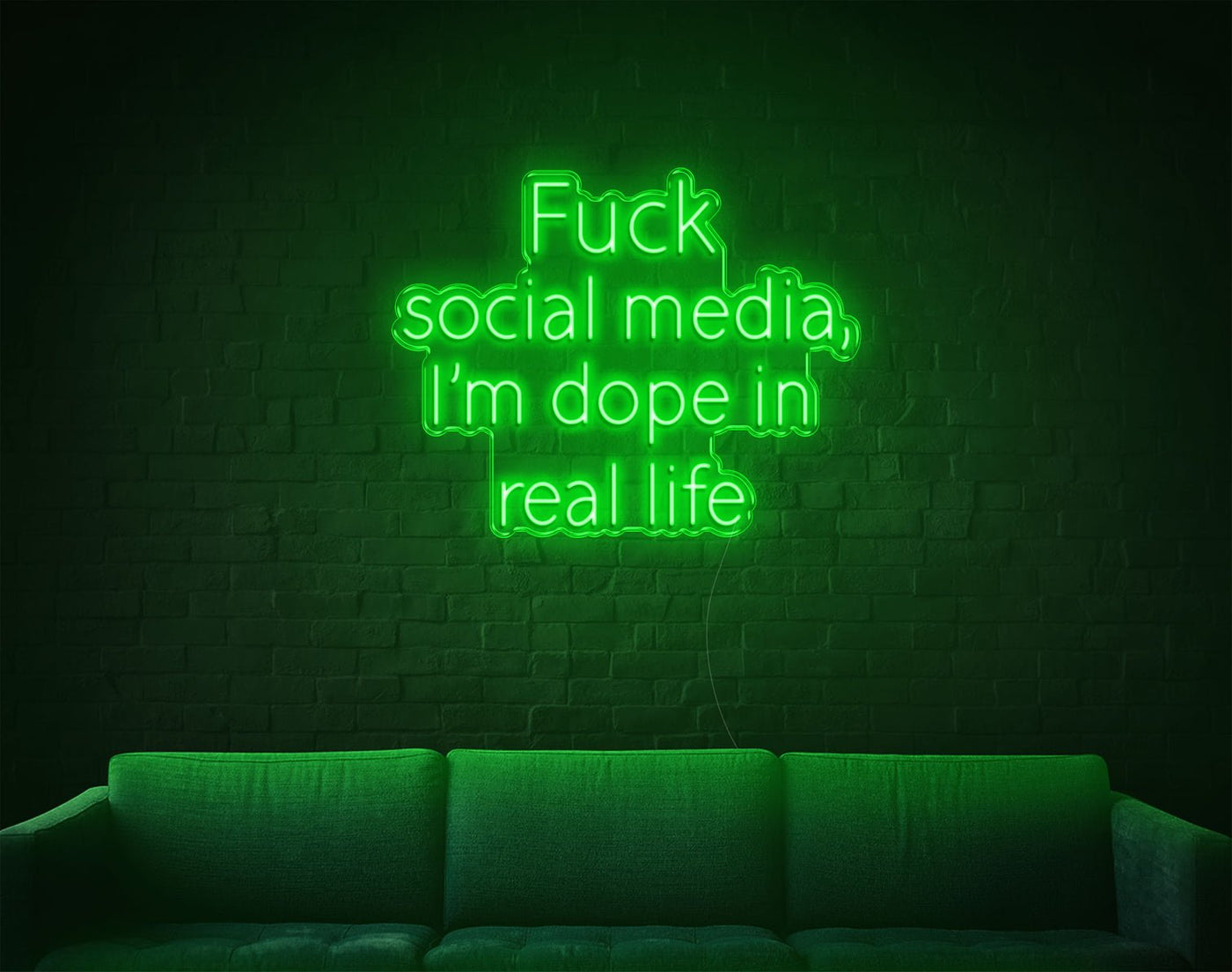 Fuck Social Media Im Dope In Real Life LED Neon Sign - 26inch x 33inchHot Pink