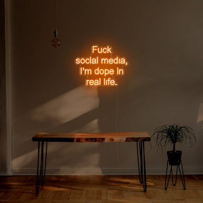 Fuck Social Media LED Neon Sign - 30inch x 23inchDark Orange