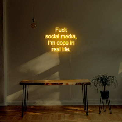 Fuck Social Media LED Neon Sign - 30inch x 23inchGold