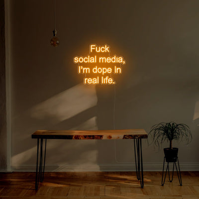 Fuck Social Media LED Neon Sign - 30inch x 23inchOrange