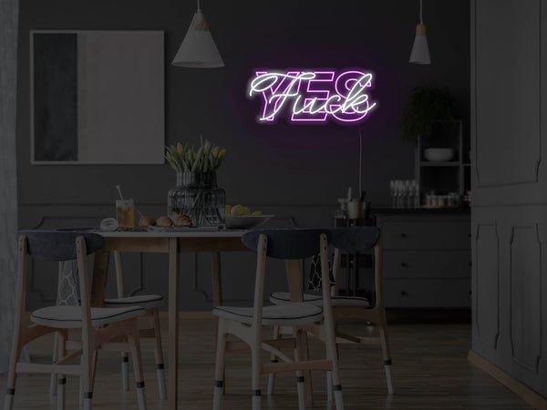 Fuck Yes LED Neon Sign - Purple