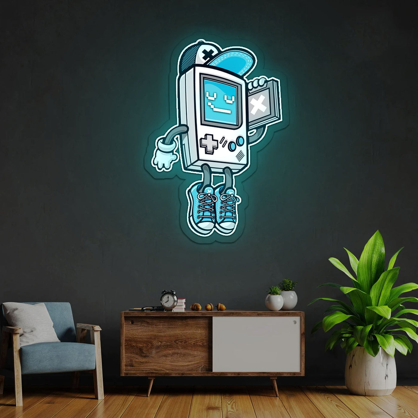 Gameboy Love Neon Sign x Acrylic Artwork - 2ftLED Neon x Acrylic Print