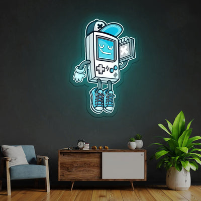 Gameboy Love Neon Sign x Acrylic Artwork - 2ftLED Neon x Acrylic Print