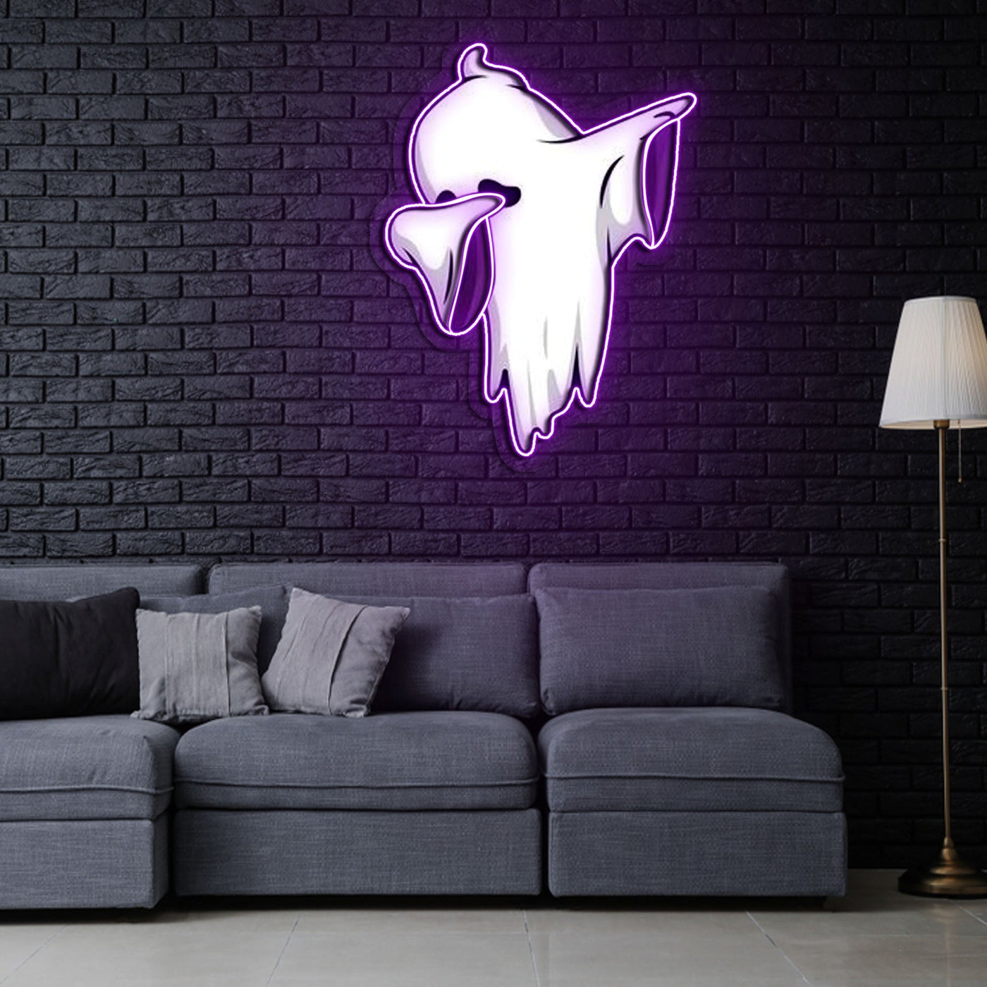 Ghost dabbing Neon Sign x Acrylic Artwork - 2ftLED Neon x Acrylic Print