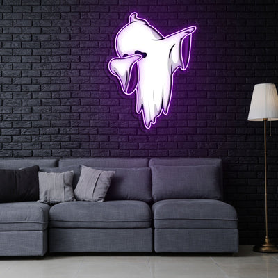 Ghost dabbing Neon Sign x Acrylic Artwork - 2ftLED Neon x Acrylic Print