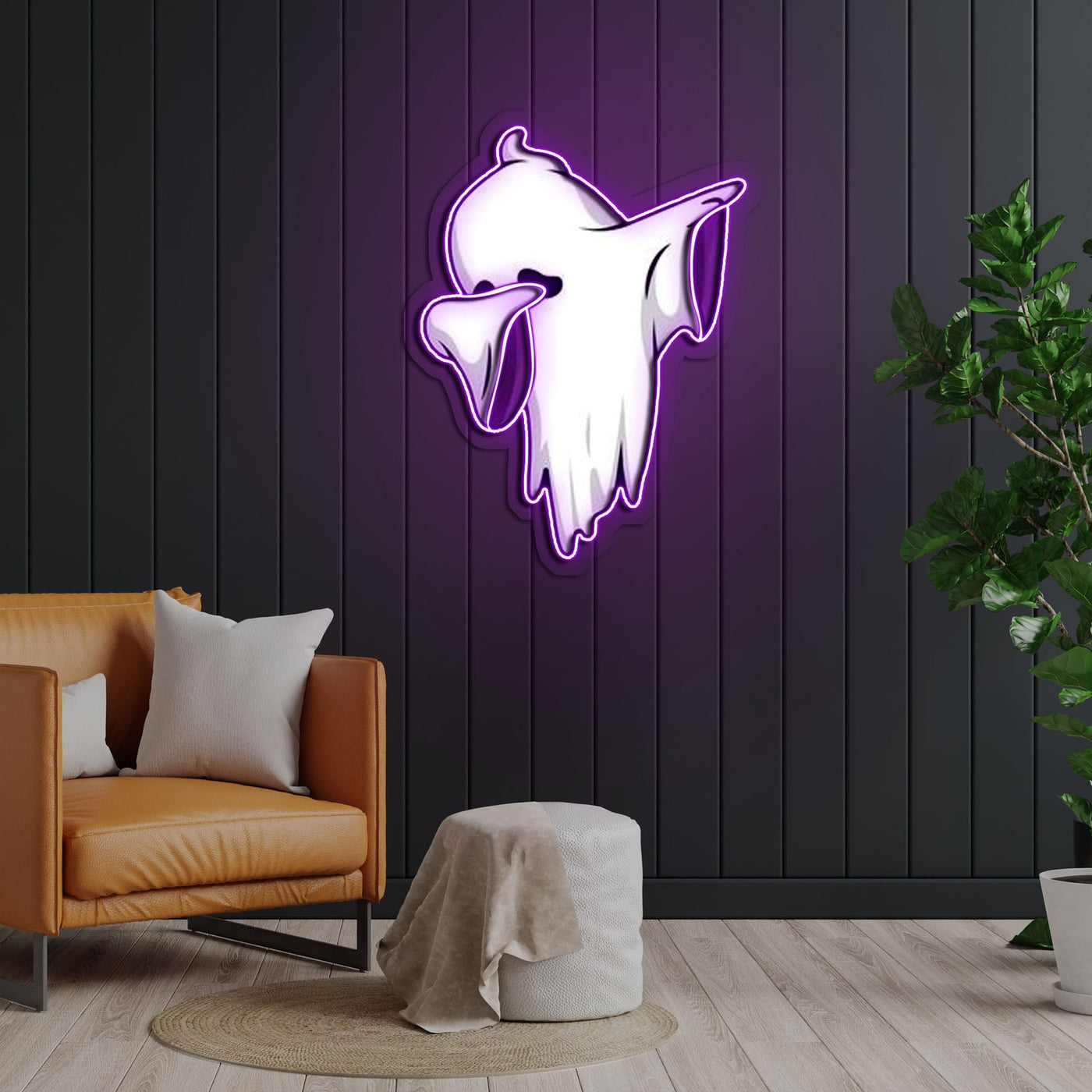 Ghost dabbing Neon Sign x Acrylic Artwork - 2ftLED Neon x Acrylic Print