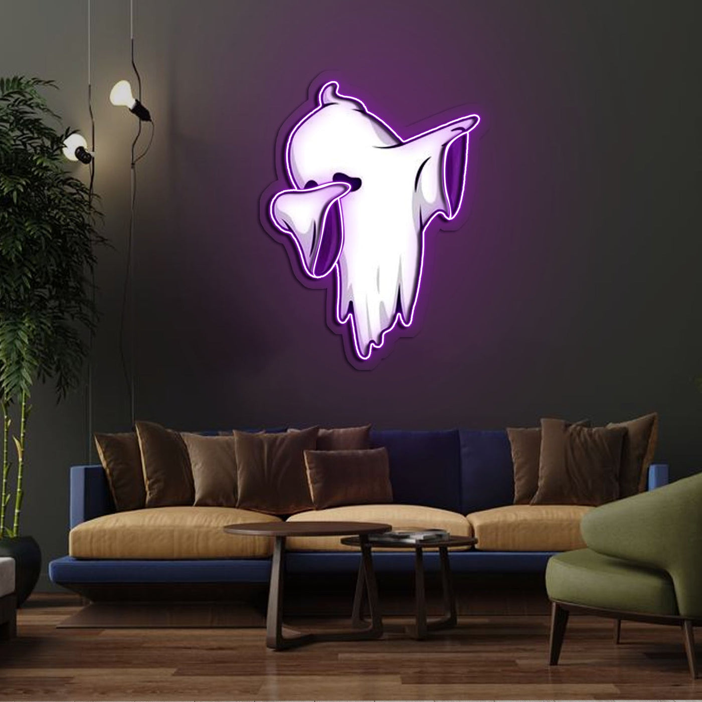 Ghost dabbing Neon Sign x Acrylic Artwork - 2ftLED Neon x Acrylic Print