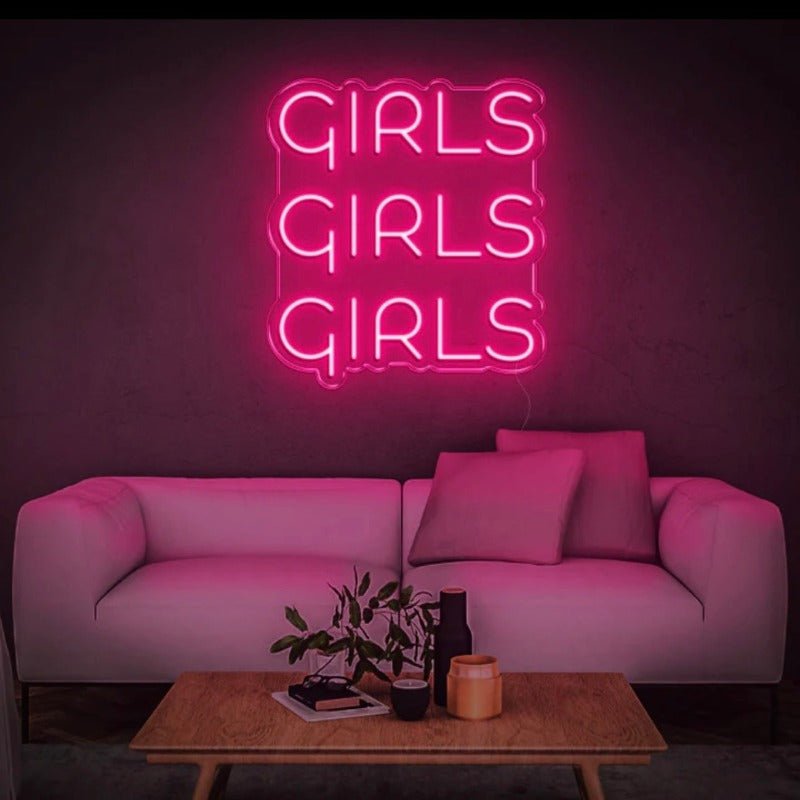 GIRLS GIRLS GIRLS NEON SIGN - Pink30 inches