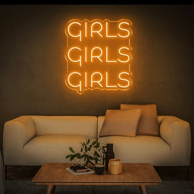 GIRLS GIRLS GIRLS NEON SIGN - Pink30 inches