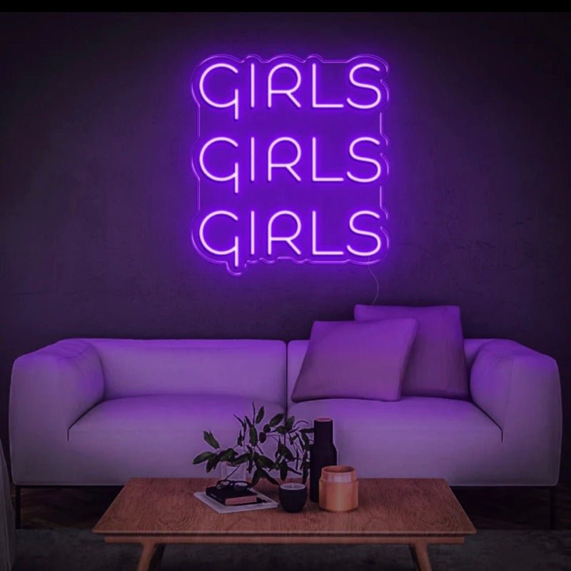 GIRLS GIRLS GIRLS NEON SIGN - Pink30 inches