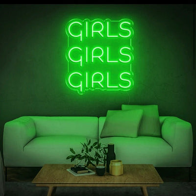 GIRLS GIRLS GIRLS NEON SIGN - Pink30 inches