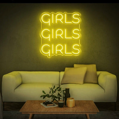 GIRLS GIRLS GIRLS NEON SIGN - Pink30 inches