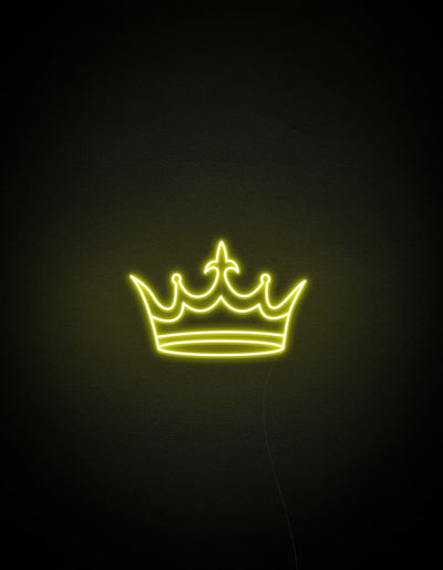 Golden Crown Neon Sign - White