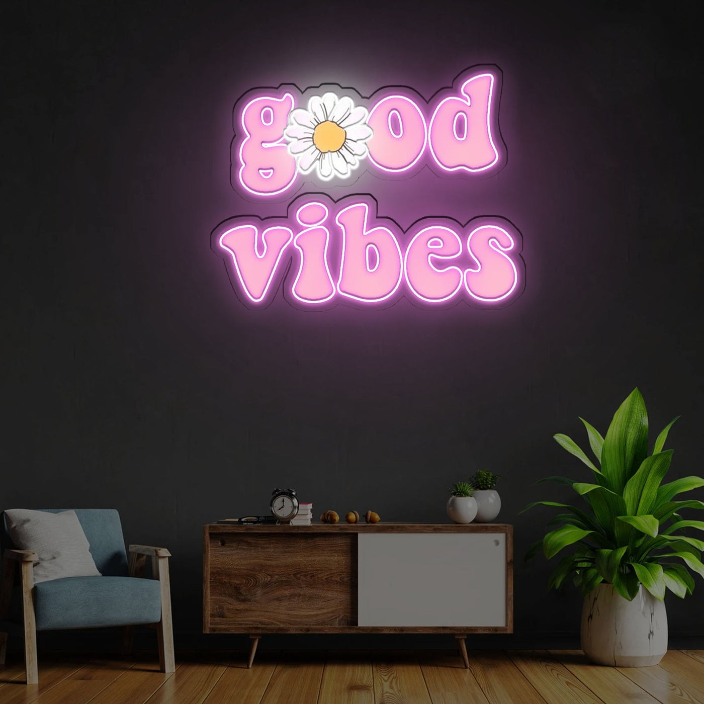 Good vibes Neon x Acrylic Artwork - 25"x20"LED Neon x Acrylic Print