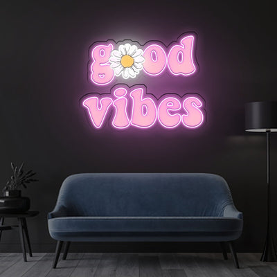 Good vibes Neon x Acrylic Artwork - 25"x20"LED Neon x Acrylic Print