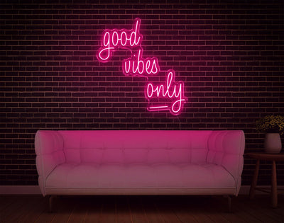 Good Vibes Only V1 LED Neon Sign - 28inch x 26inchHot Pink