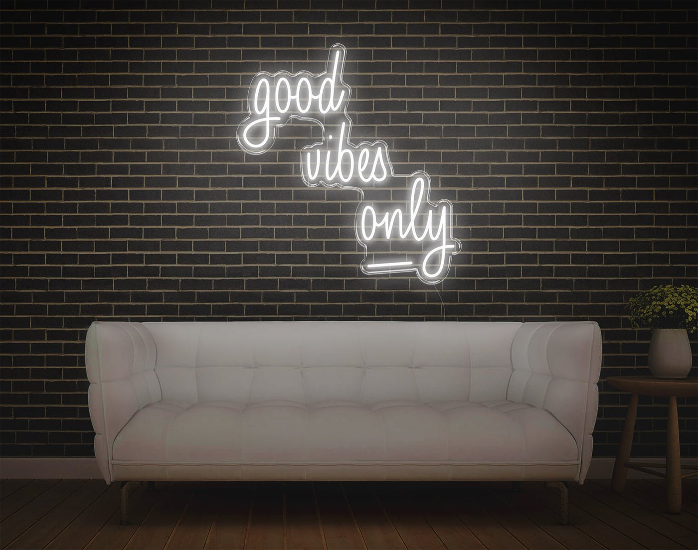 Good Vibes Only V1 LED Neon Sign - 28inch x 26inchHot Pink