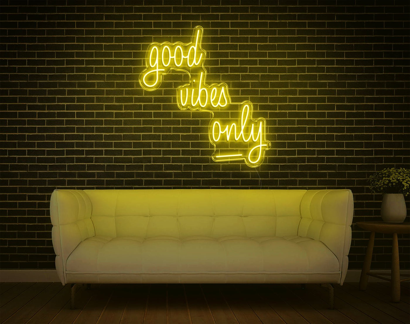 Good Vibes Only V1 LED Neon Sign - 28inch x 26inchHot Pink