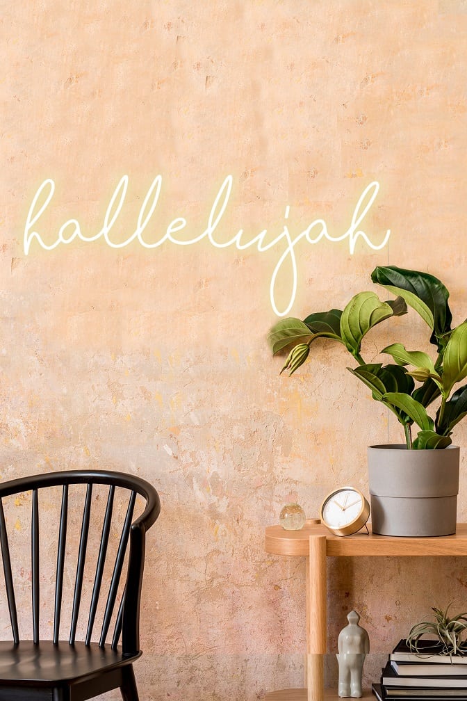 Hallelujah Neon Sign - White