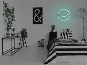 Happy Sad Face LED Neon Sign - Pink