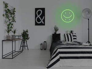 Happy Sad Face LED Neon Sign - Pink