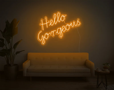 Hello Gorgeous LED Neon Sign - 22inch x 30inchOrange