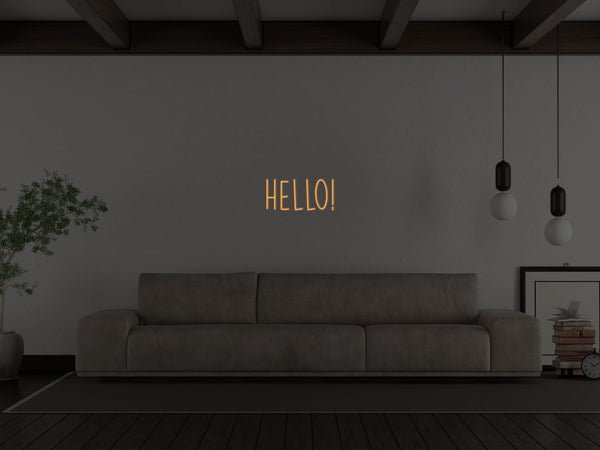 Hello LED Neon Sign - Orange