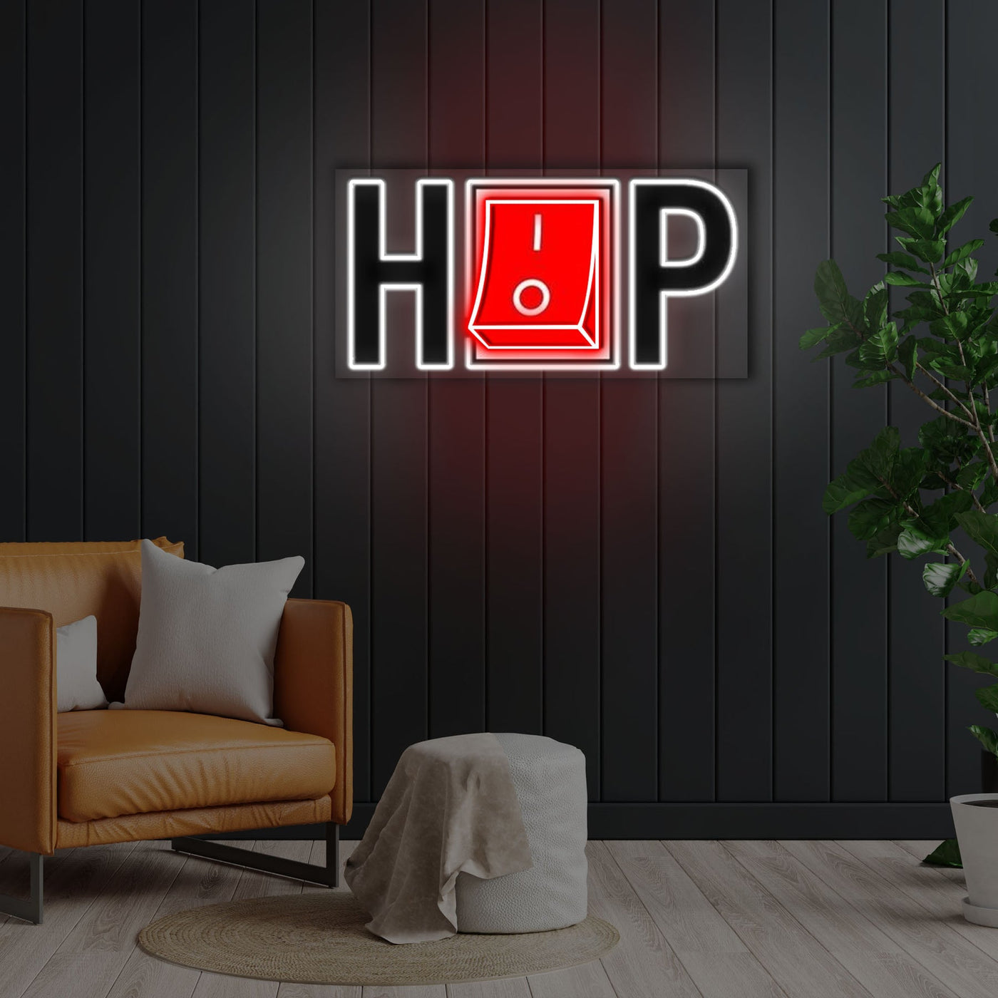 HIPHOP Neon Sign x Acrylic Artwork - 2ftx1.8ftLED Neon x Acrylic Print