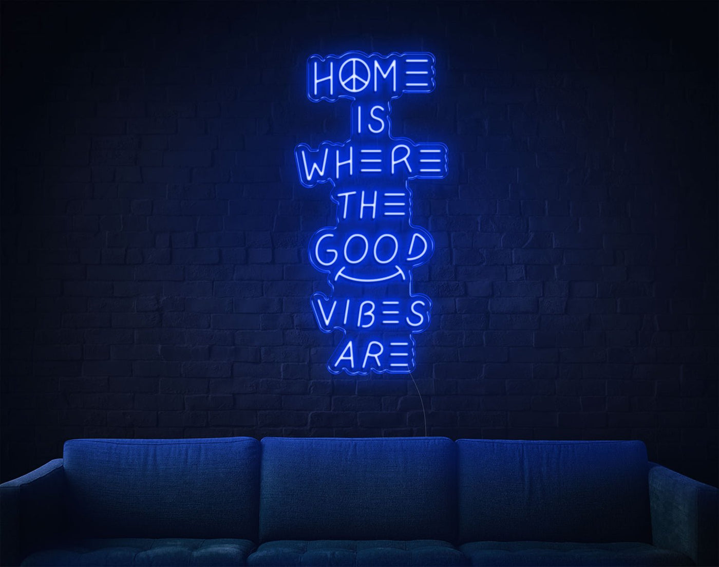 Home Is Where The Good Vibes Are LED Neon Sign - 37inch x 18inchHot Pink