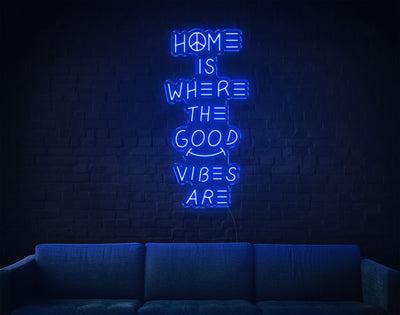 Home Is Where The Good Vibes Are LED Neon Sign - 37inch x 18inchHot Pink