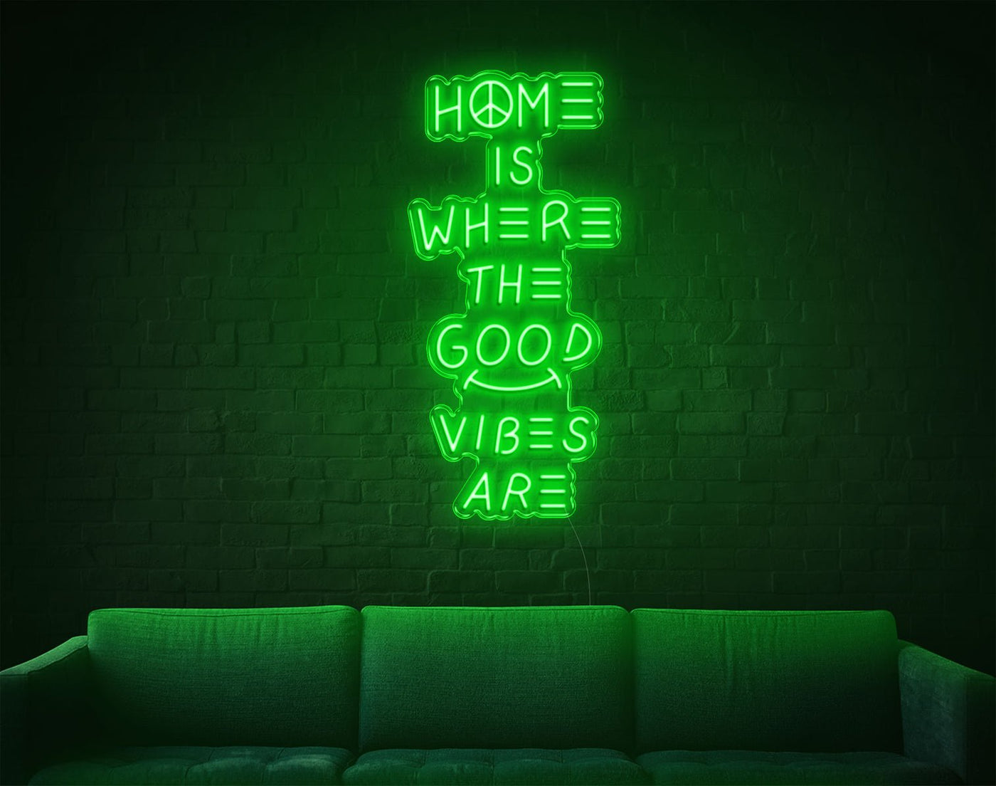 Home Is Where The Good Vibes Are LED Neon Sign - 37inch x 18inchHot Pink