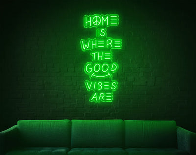 Home Is Where The Good Vibes Are LED Neon Sign - 37inch x 18inchHot Pink