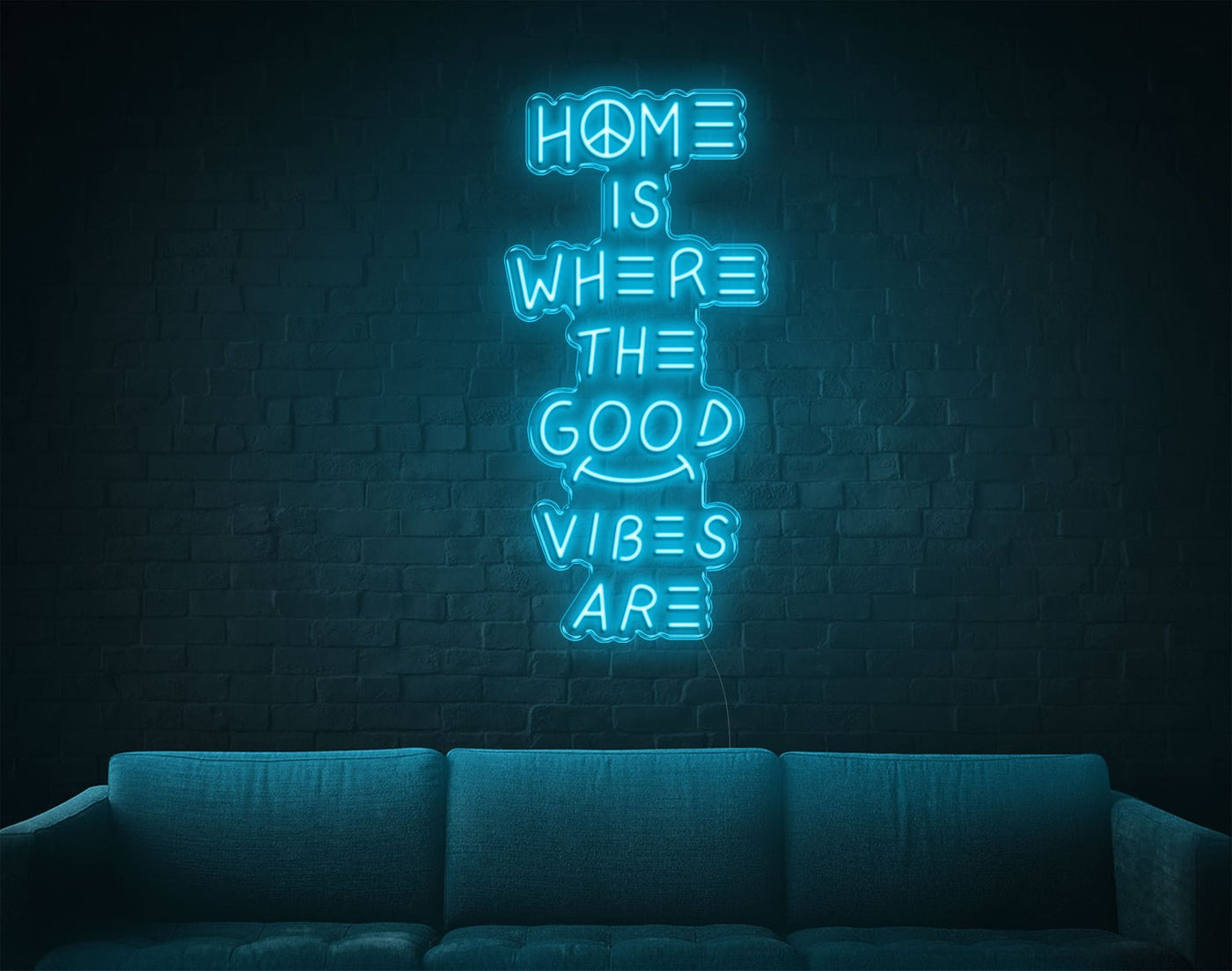 Home Is Where The Good Vibes Are LED Neon Sign - 37inch x 18inchHot Pink