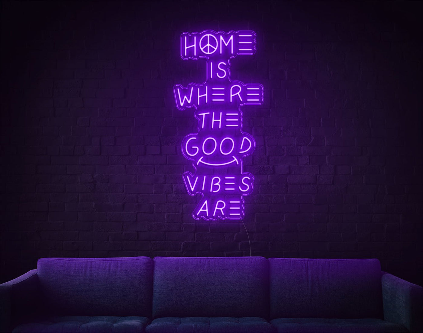 Home Is Where The Good Vibes Are LED Neon Sign - 37inch x 18inchHot Pink