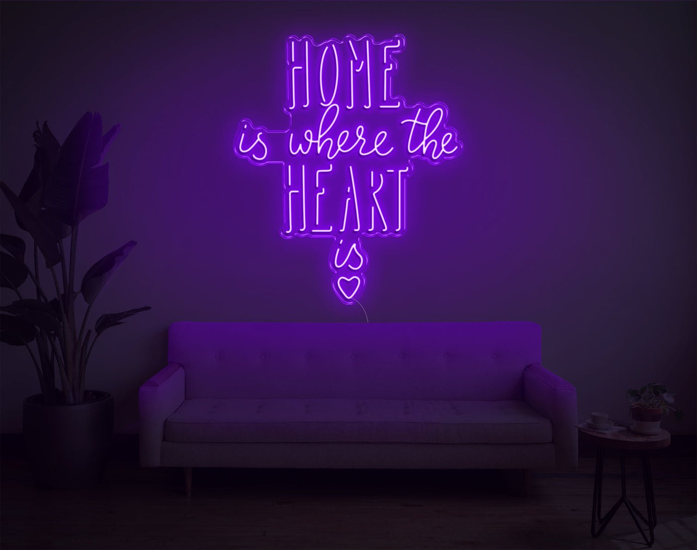 Home Is Where The Heart Is V2 LED Neon Sign - 38inch x 32inchHot Pink