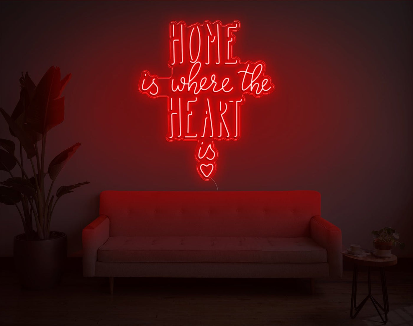 Home Is Where The Heart Is V2 LED Neon Sign - 38inch x 32inchHot Pink