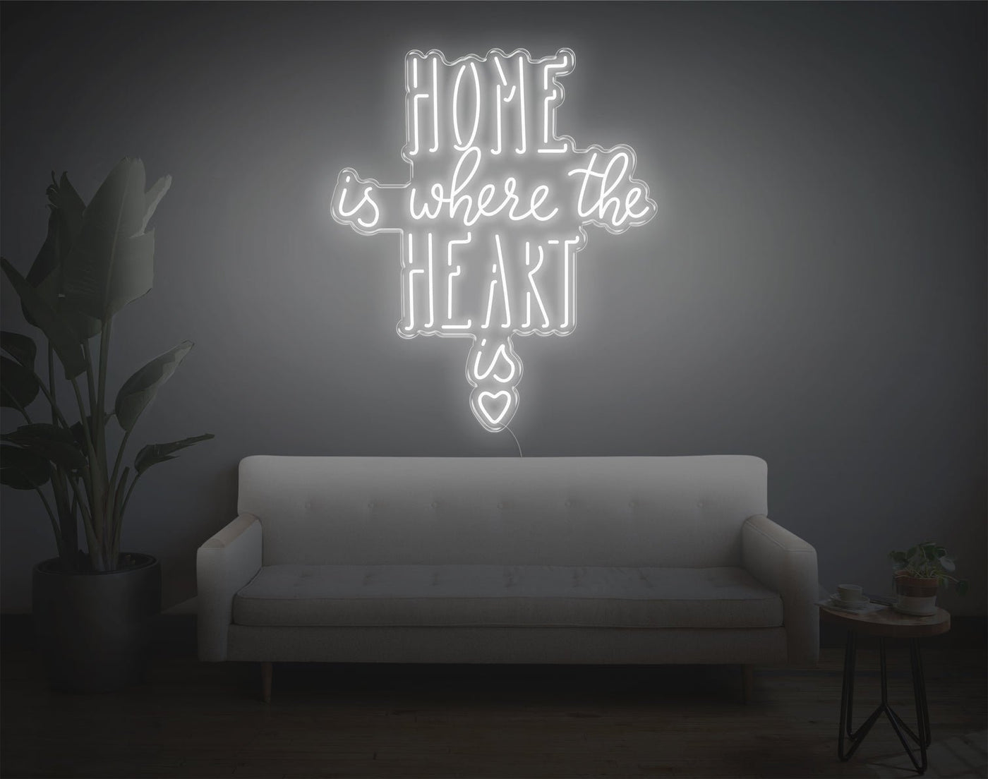 Home Is Where The Heart Is V2 LED Neon Sign - 38inch x 32inchHot Pink