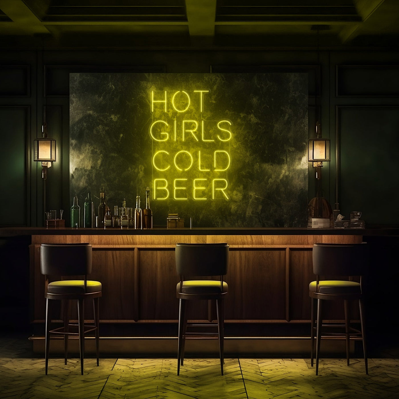 Hot Girls Cold Beer LED Neon Sign - 20" W x 26" HTurquoise