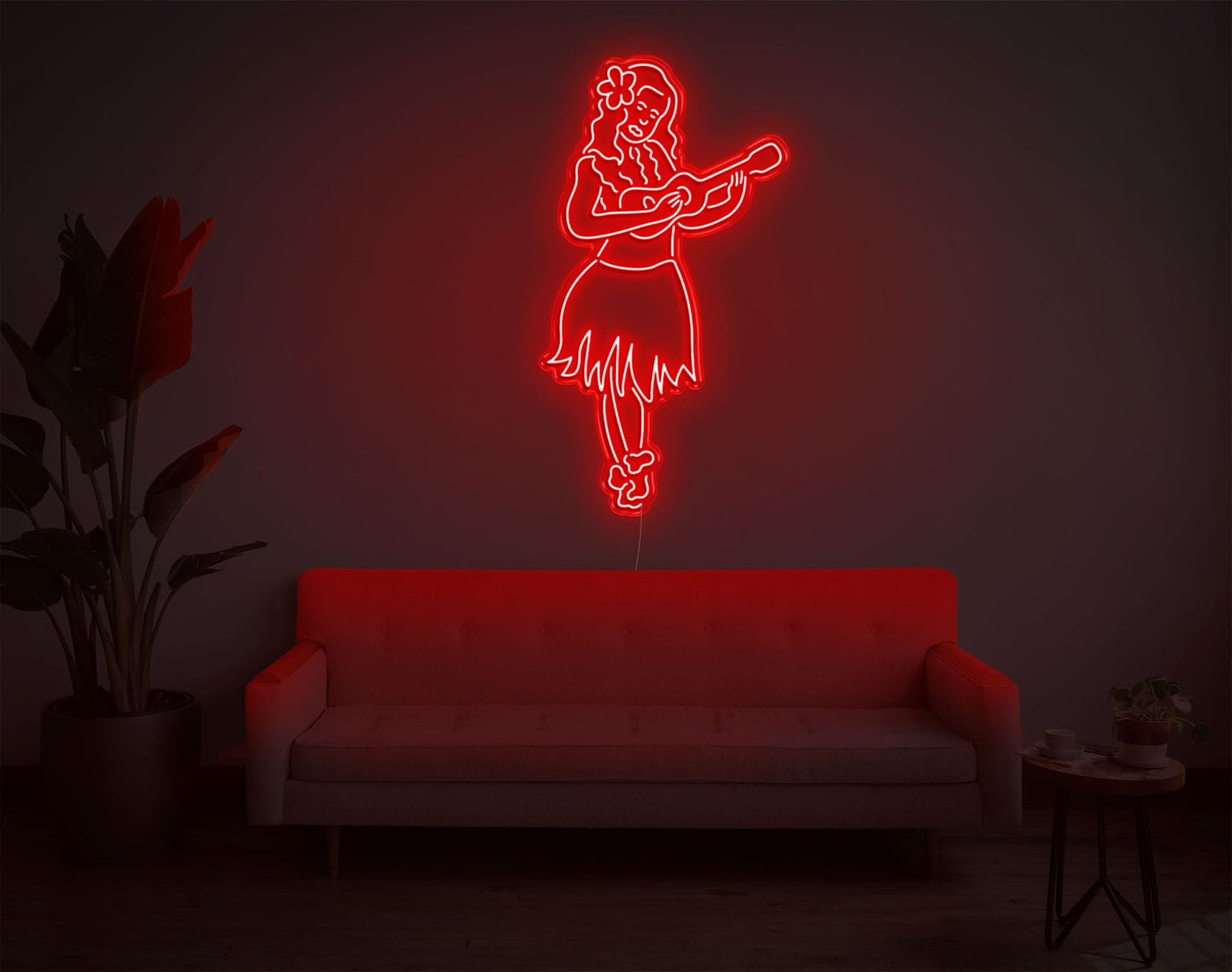 Hula Girl LED Neon Sign - 49inch x 27inchHot Pink